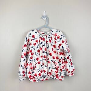 Bonpoint Girls Quilted Cherry Cardigan Jacket 6